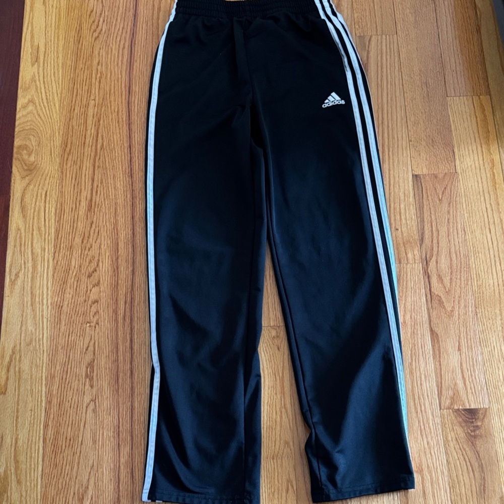 adidas Black Sweatpants with White Side Stripes